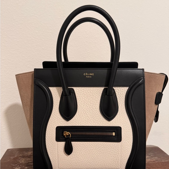 Celine Handbags - Celine Mini Luggage Tote Tri Color Bag